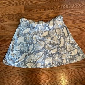 H&M Snake Print Satin Mini Skirt